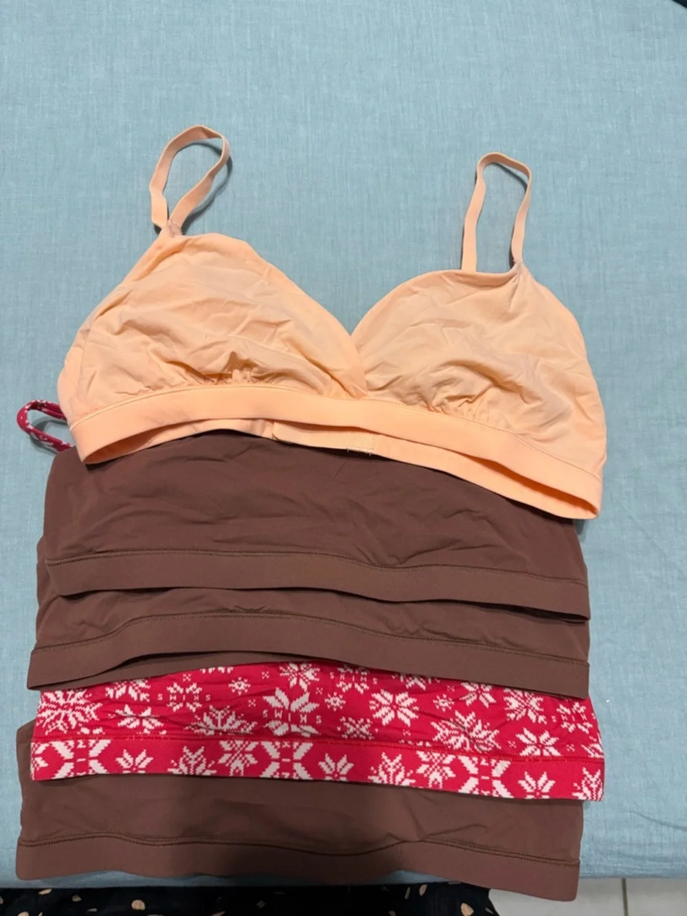 SKIMS Womens Brown, Red Peach Bralette Pack(5) bundle - Picture 3 of 7